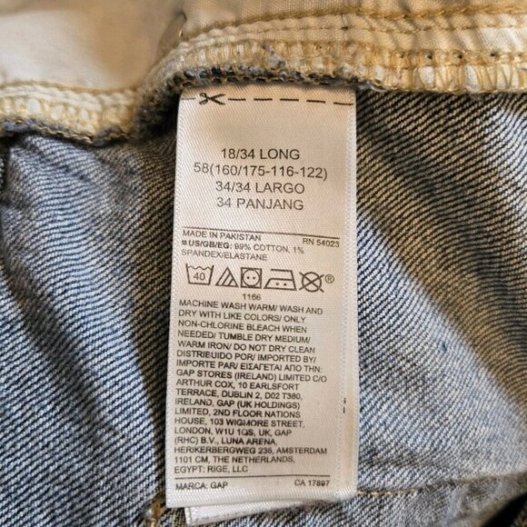 Gap Jeans Womens 34 18L Cheeky Straight High Rise Blue Button Fly Demin Plus 5 P - Picture 8 of 8